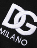 Black Cotton DG Logo Embroidery Top  T-shirt