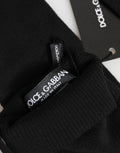 Black Virgin Wool Knitted Fingerless Men Gloves