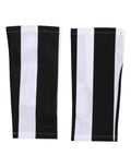 Black White Nylon Fingerless Wrist Length Gloves