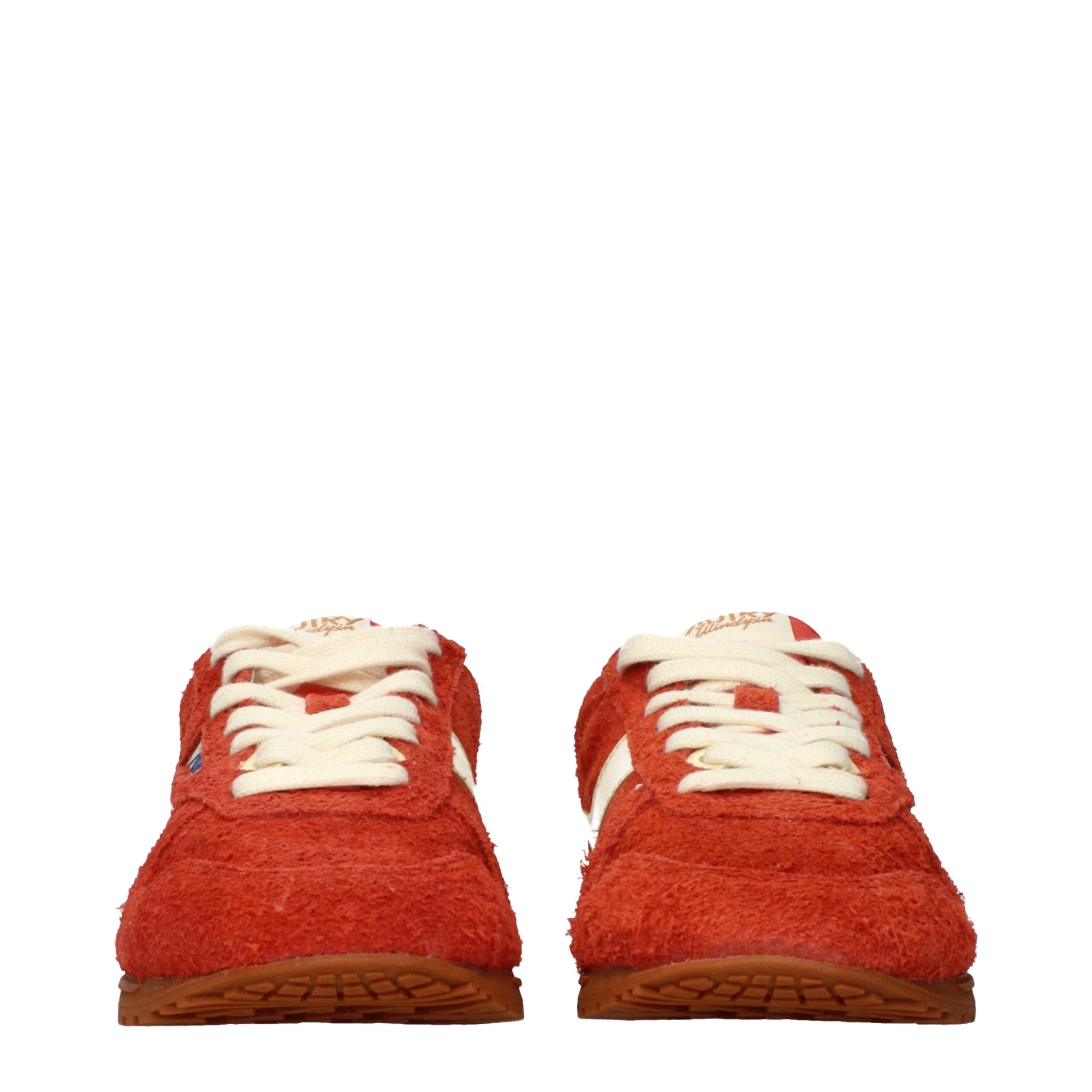 Orange Leather Sneakers