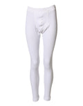 White Cotton Mid Waist Tights Leggings Pants