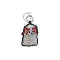White Recycled Leather Keychain