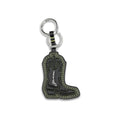 Black Recycled Leather Keychain