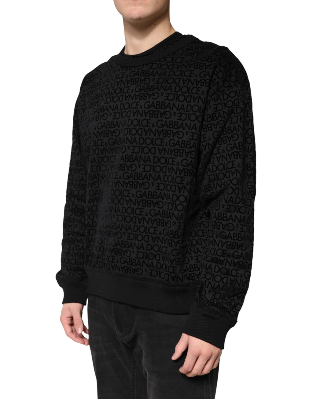 Black Monogram Crew Neck Sweatshirt Sweater