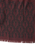 Maroon Patterned Silk Wrap Foulard Men 133cm x 22cm Scarf
