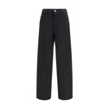 Black Cotton Casual Pants