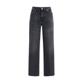 Black Cotton Straight-Leg Jeans