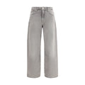 Gray Cotton Relaxed Fit Jeans