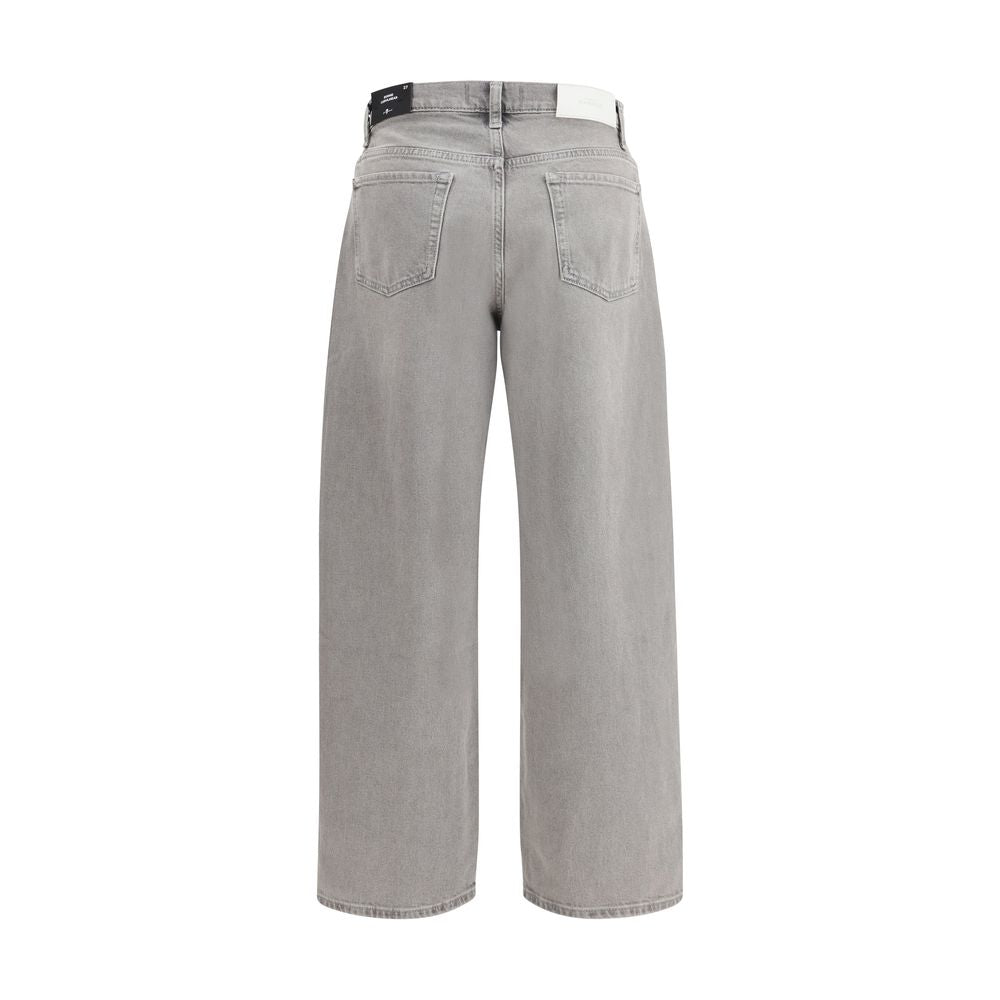 Gray Cotton Relaxed Fit Jeans