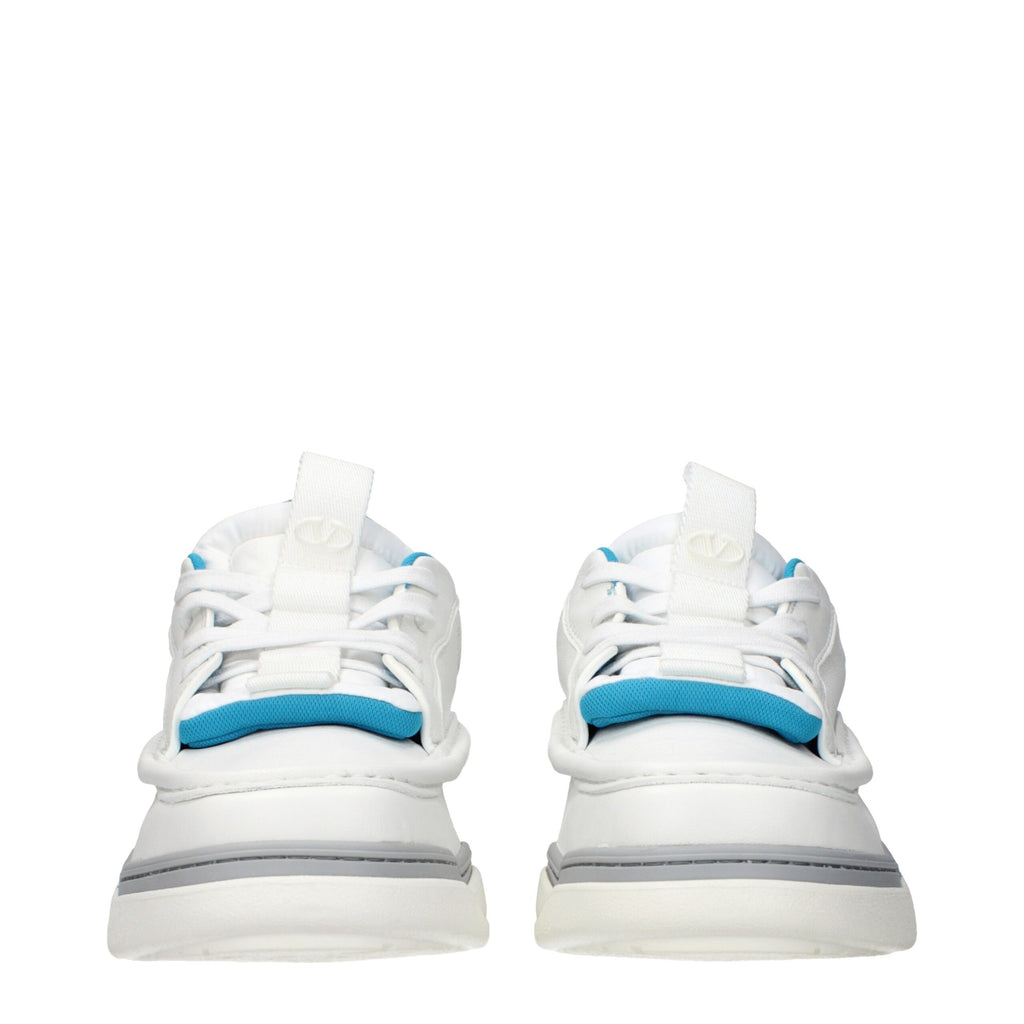White Leather Low Top Sneakers