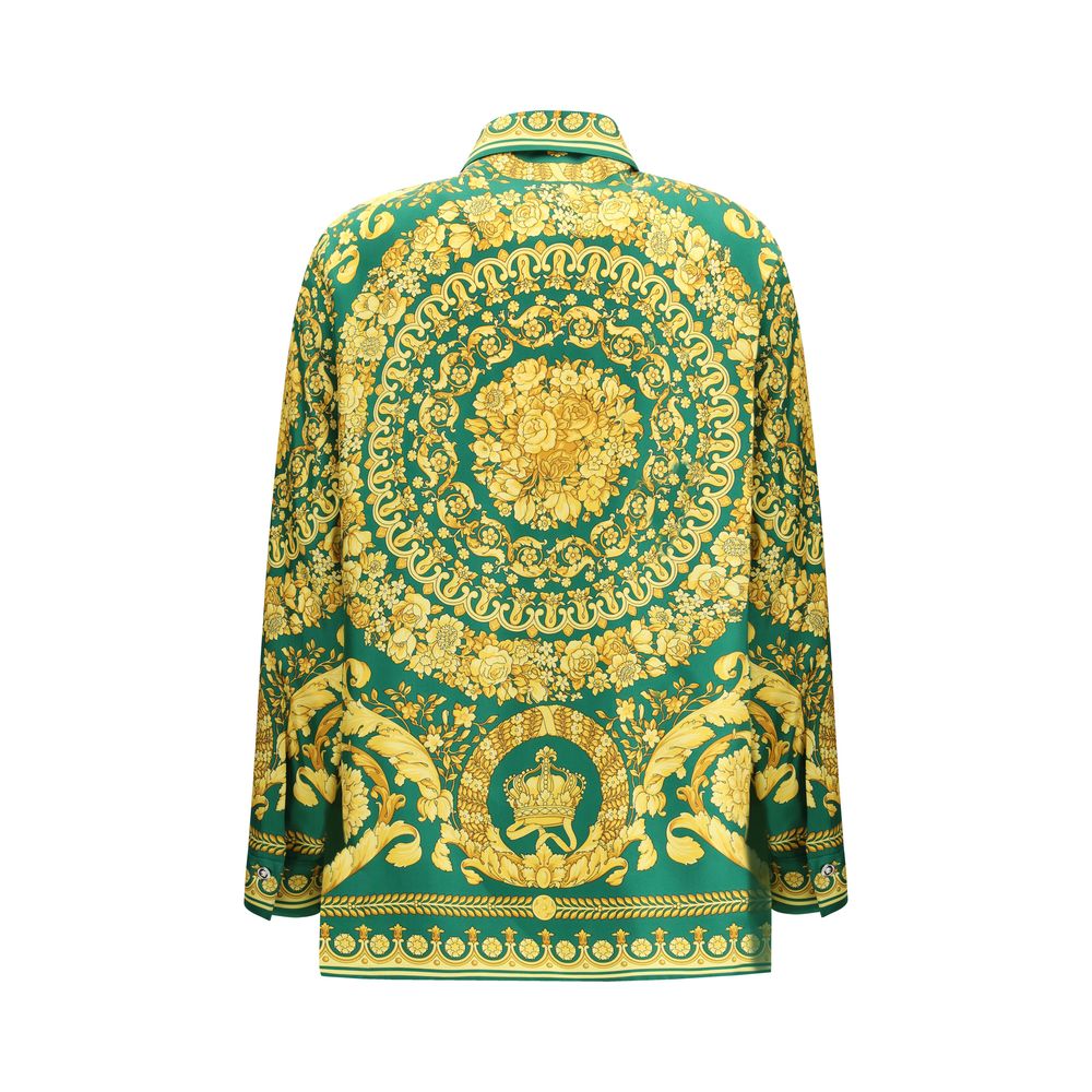 Bicolor Silk Pattern Shirt