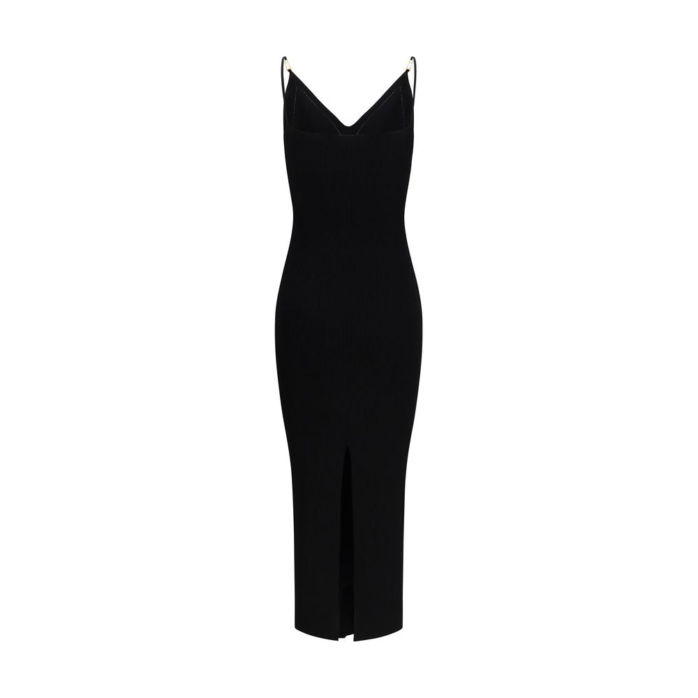 Black Viscose Casual Dress
